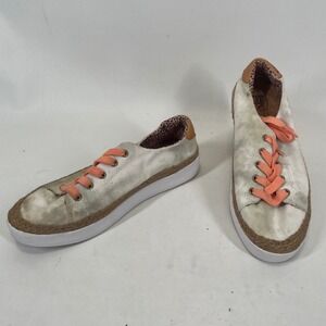 Reef Cushion Sunset Womens 7.5 Grey White Tie Dye Espadrille Sneakers CJ1731